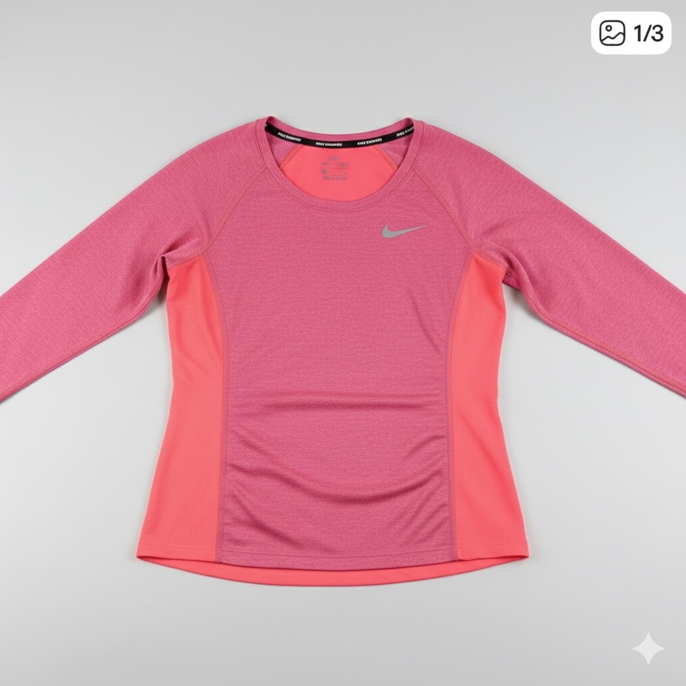 Nike Women's Fuchsia and Coral Long Sleeve Tee